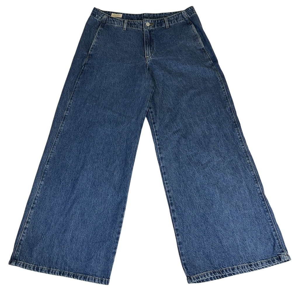 LEVI'S Premium Medium Wash XL Chino Mid Rise Wide Leg Jeans‎ Baggy Fit Size 31